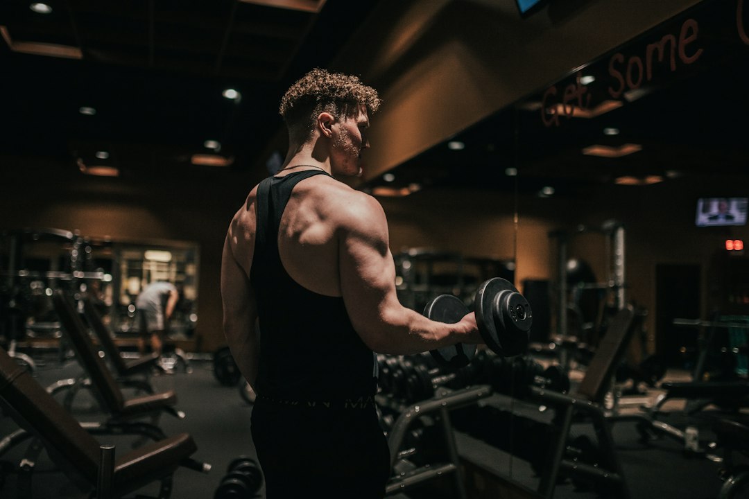 A strength training session with weights